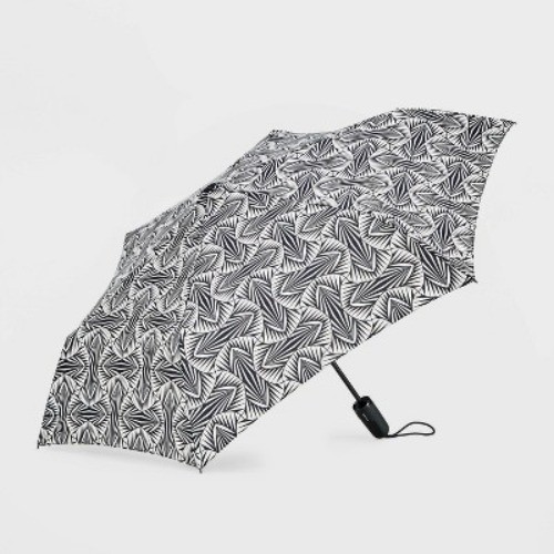 ShedRain Auto Open Auto Close Compact Umbrella - Black/White: Telescoping Shaft
