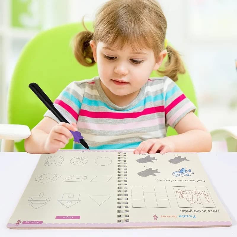 AALGO 4 Pc Magic Grooved Writing Practice for Kids - white
