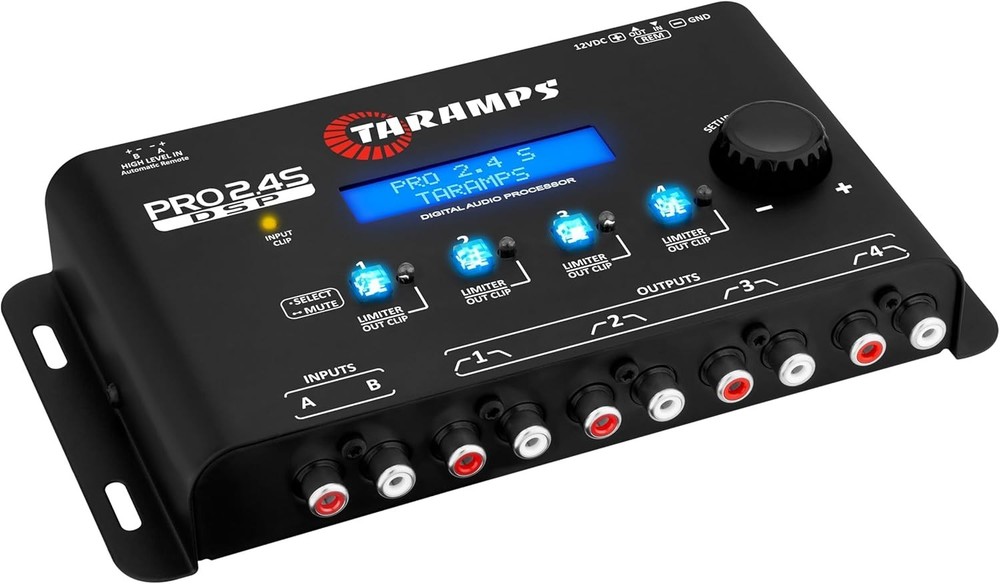 Pro 2.4S DSP Crossover Equalizer 15-Band Graphic 4-Channel Audio Processor