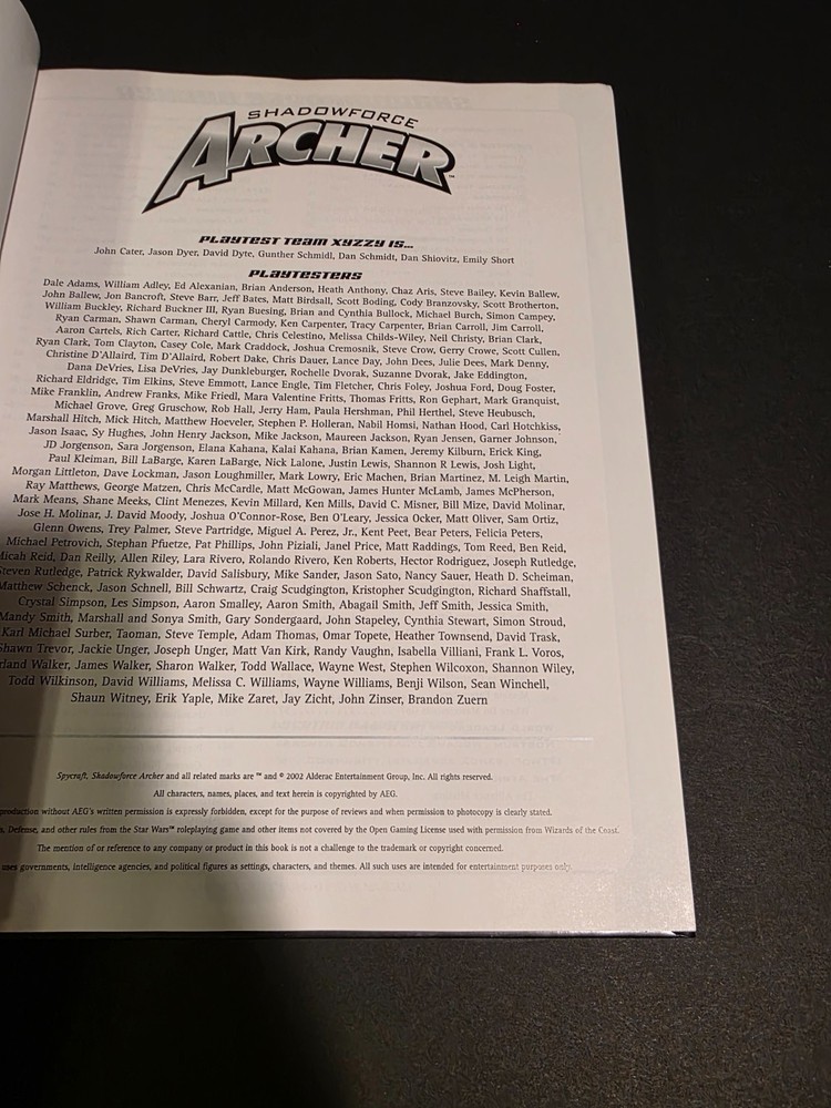Shadowforce Archer : A Spycraft Campaign Setting ☆ d20 ☆ Authentic ☆