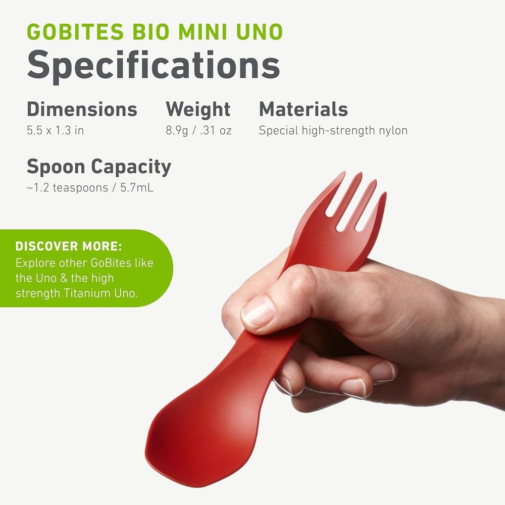 Sustainable GoBites Mini Spork Set - Lightweight, Functional Camping Essentials