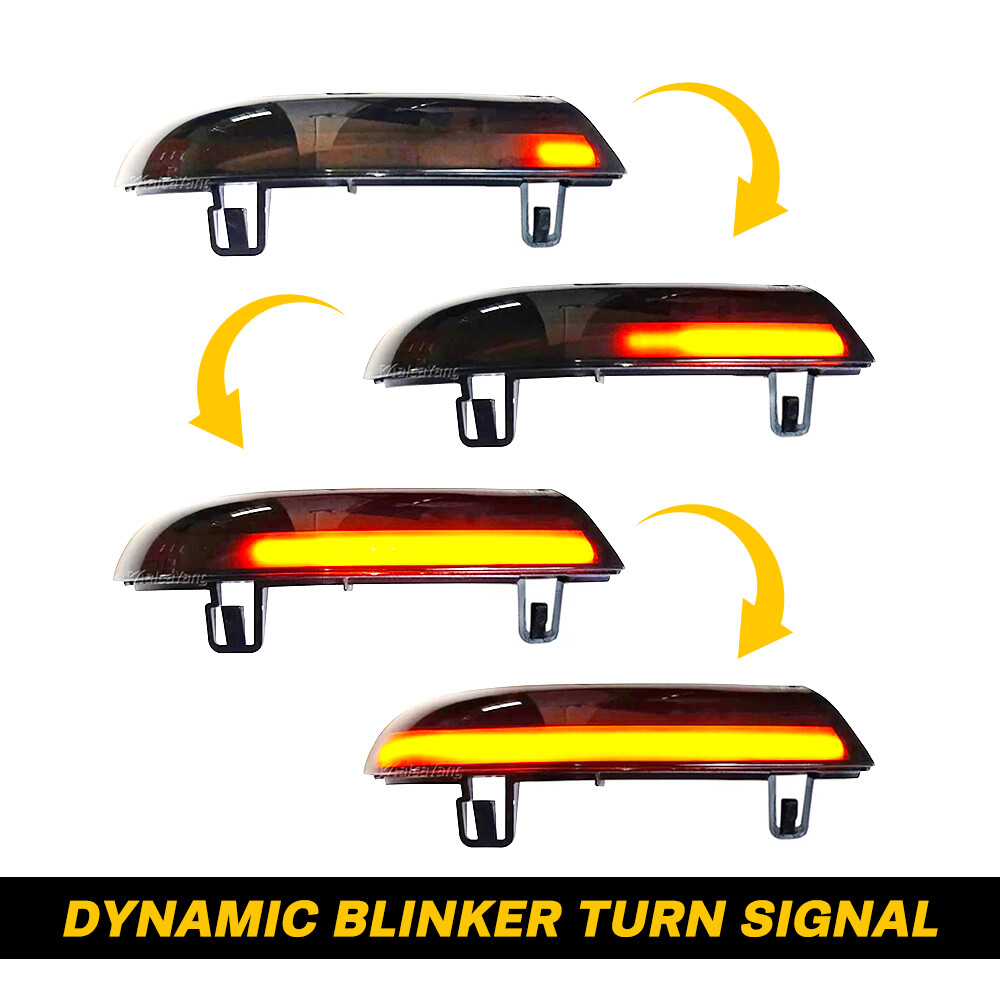 Dynamic LED Turn Signal Light Indicator Mirror for VW Golf Jetta Passat Rabbit