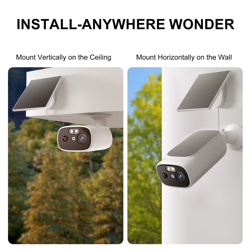 2PACK Solar Battery Powered Wifi Security Camera WIFI 2K Solar Battery Powered