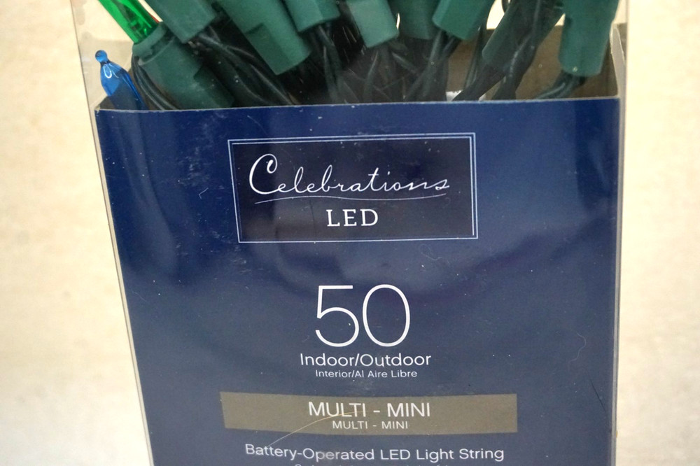 Celebrations LED Battery Operated 50 Mini Lights Multicolor 8 Function 16 ft