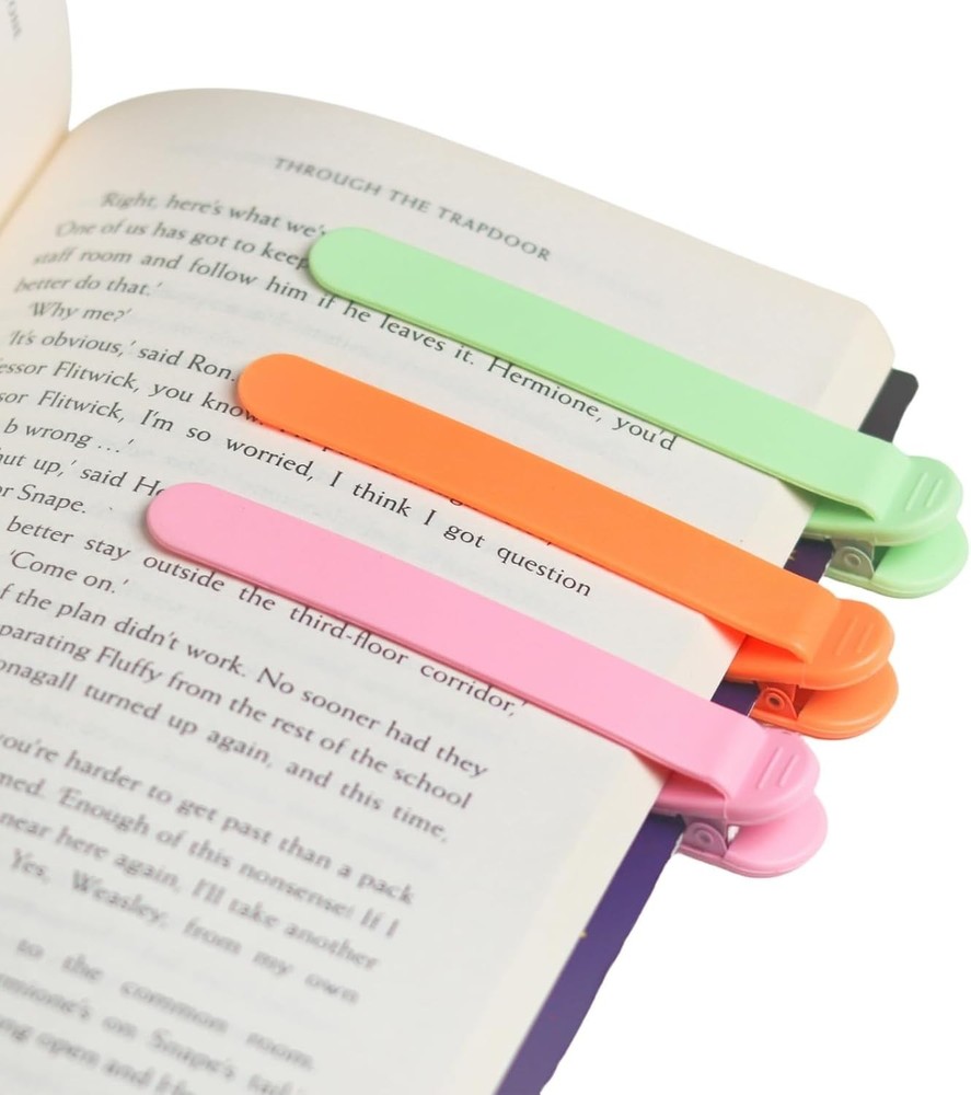 Effortless Page Tracking with 3pcs Silicone Automatic Bookmarks - Pink