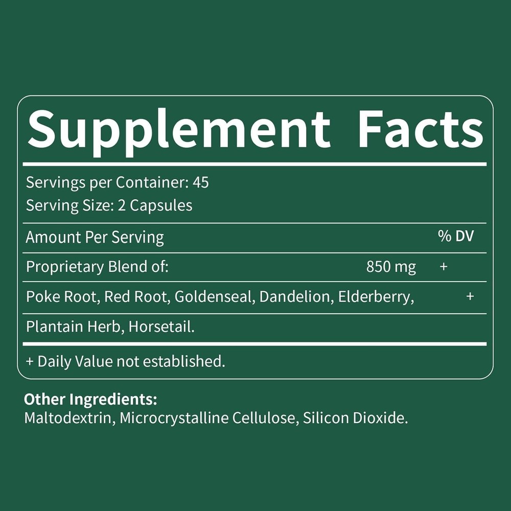 Lymphatic Support Herbal Complex Extract ~ Poke Root Extract for Lymph System...
