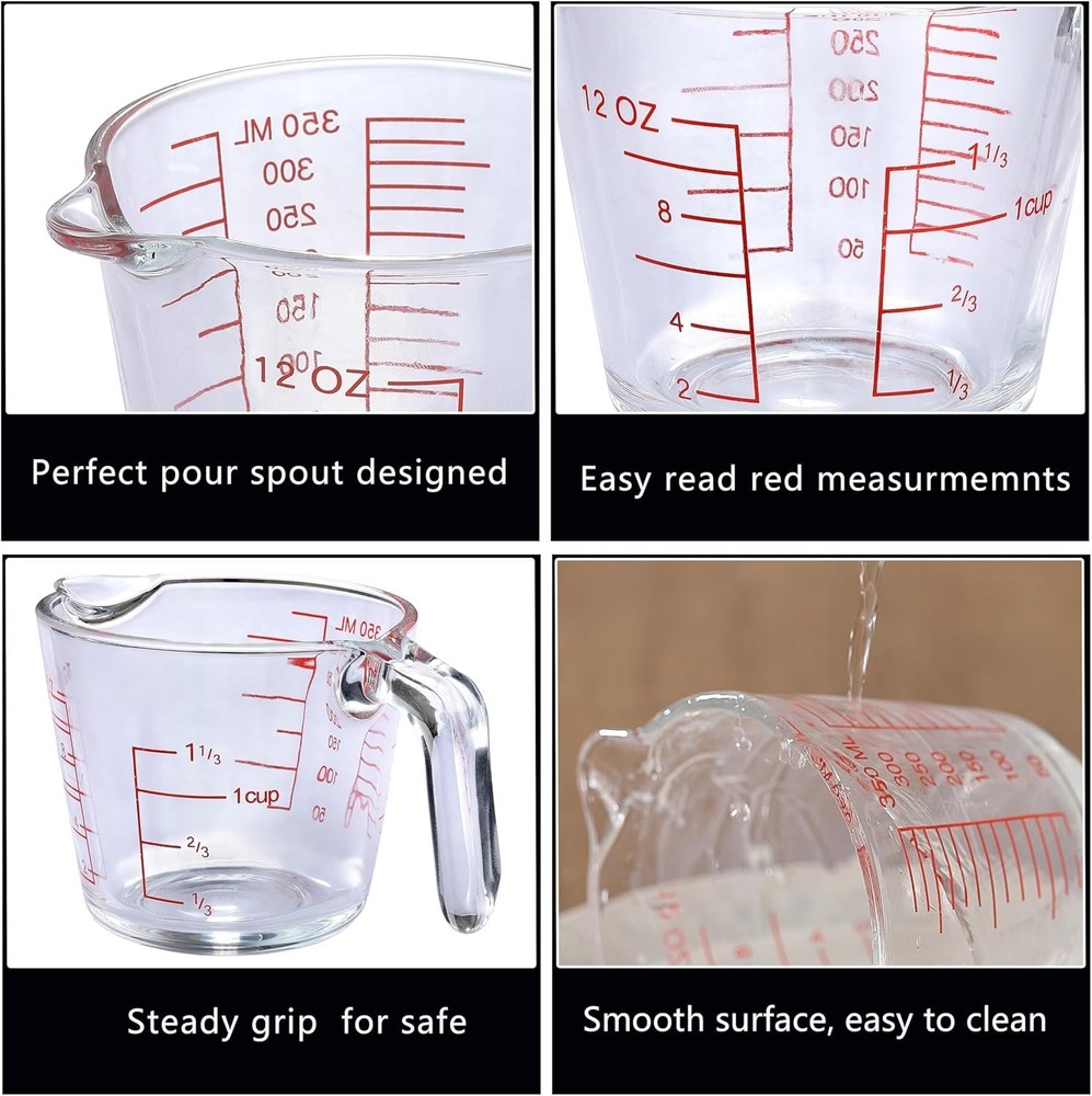 Glass Measuring Cup For Baking & Cooking kitchen Essentials Tools