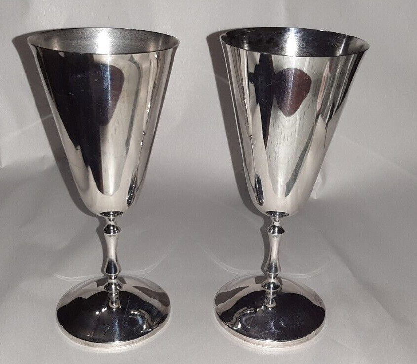 Two Silver Chalices Goblets-  made in Spain