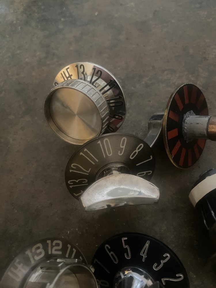 Vintage Television Selector Knobs Numbers Great Condition