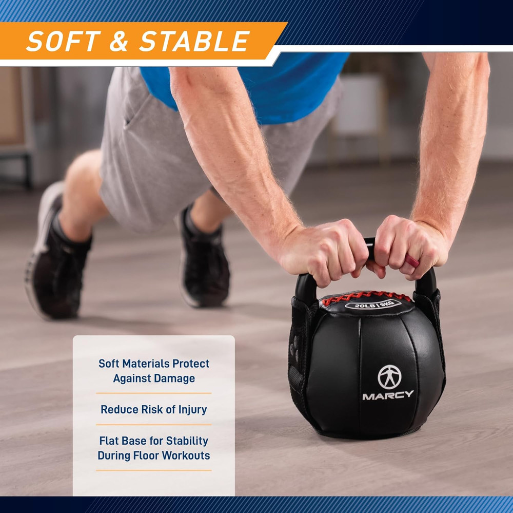 Strength Training Soft Kettlebell with Handle for Weightlifting, Conditioning, S