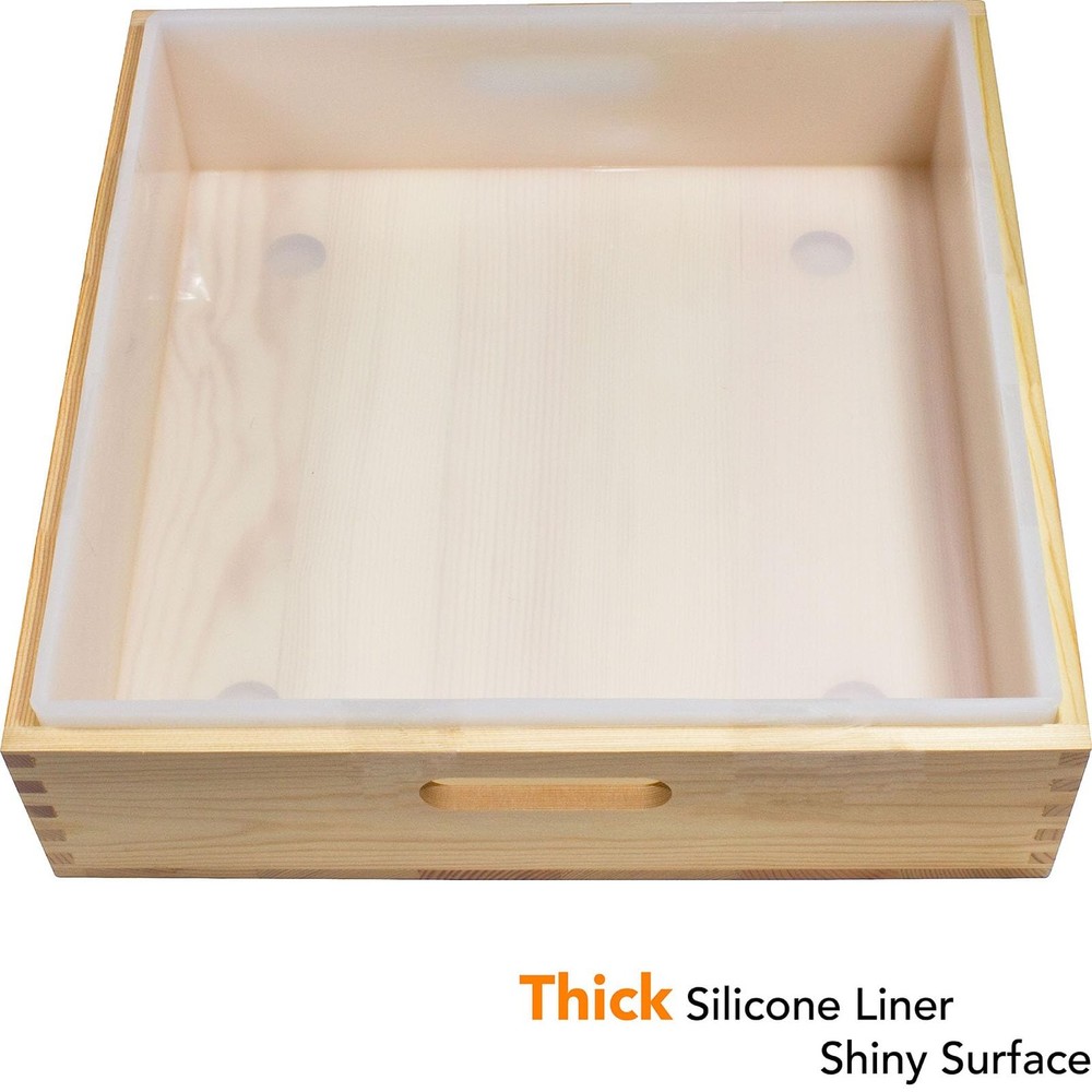 Rectangle Silicone Soap Mold 279oz with Wood Box DIY Tool for Soap Rectangula...