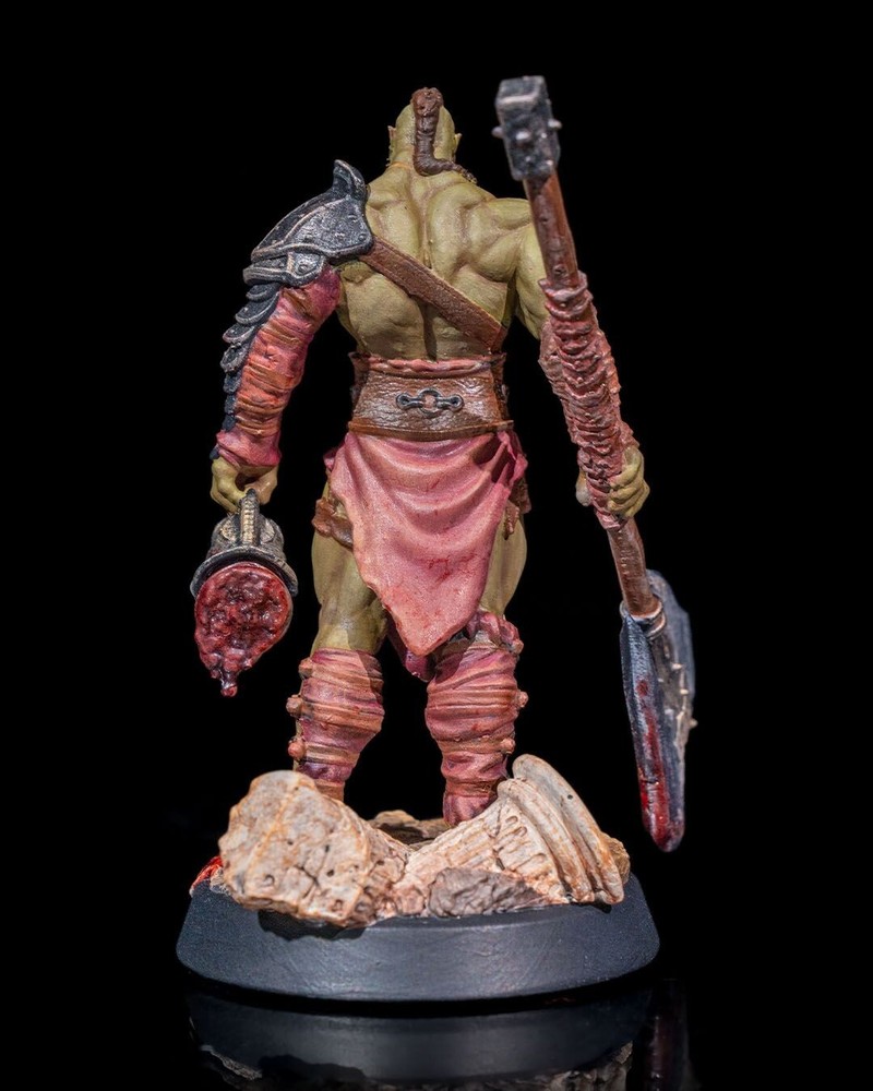 DnD Orc Gladiator Fighter Miniature 32mm Scale (unpainted)