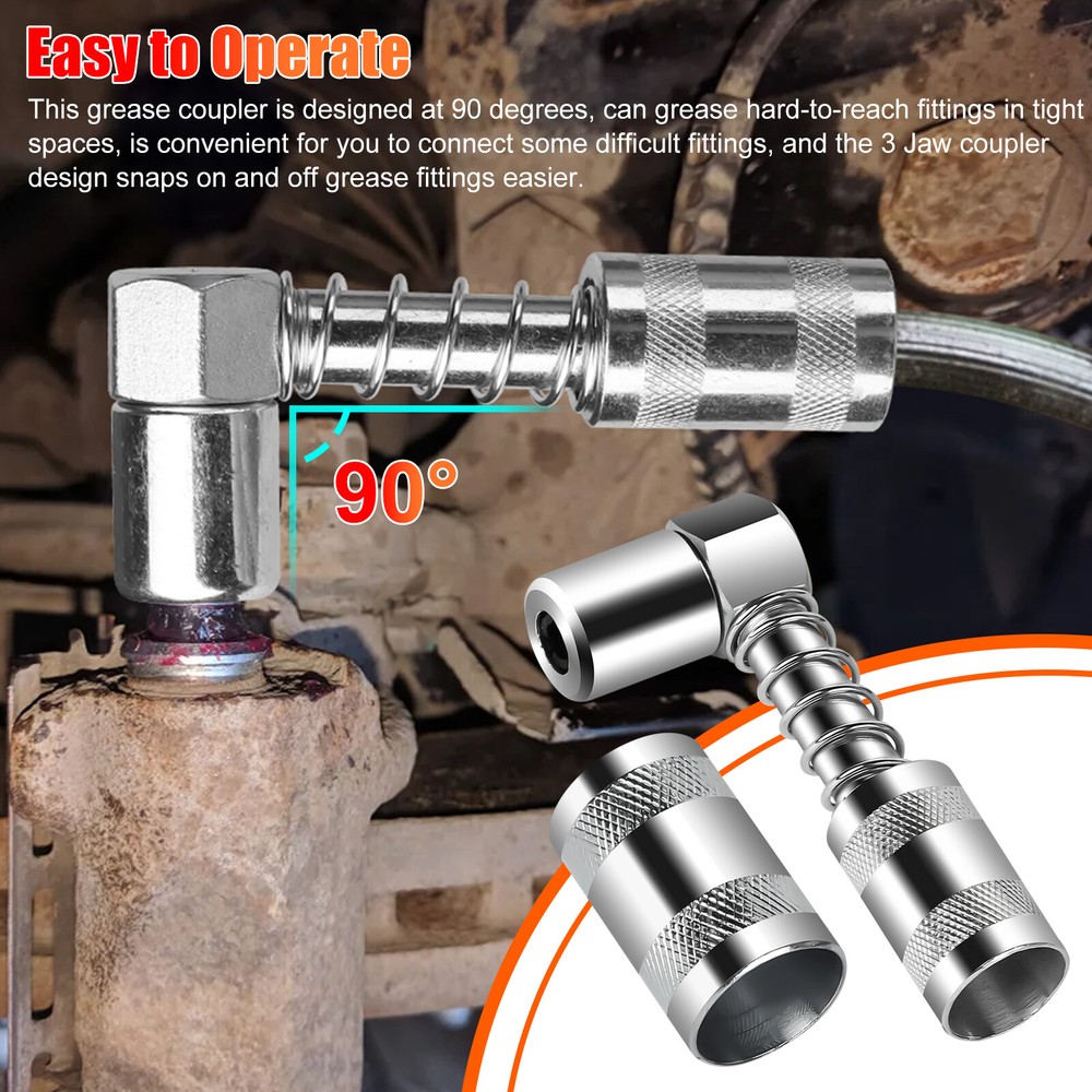 1PC Grease Nozzle Adapter Grease Gun- Accessory 90 Degree Grease Coupler Adapter