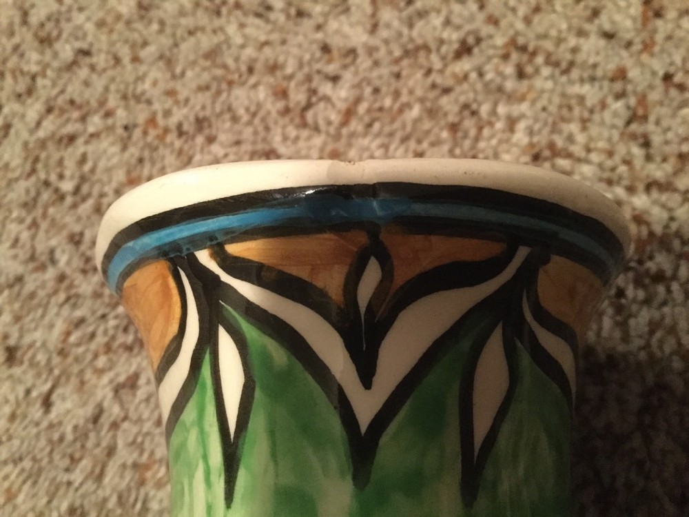 1977 Jordon Pottery Multi Color Vase 9"X 5"