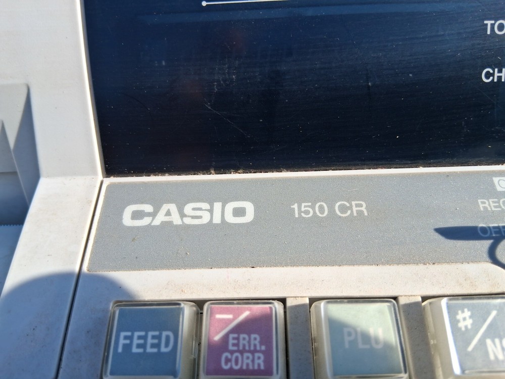Casio 140 CR Electronic Cash Register - White Nice Includes w Key