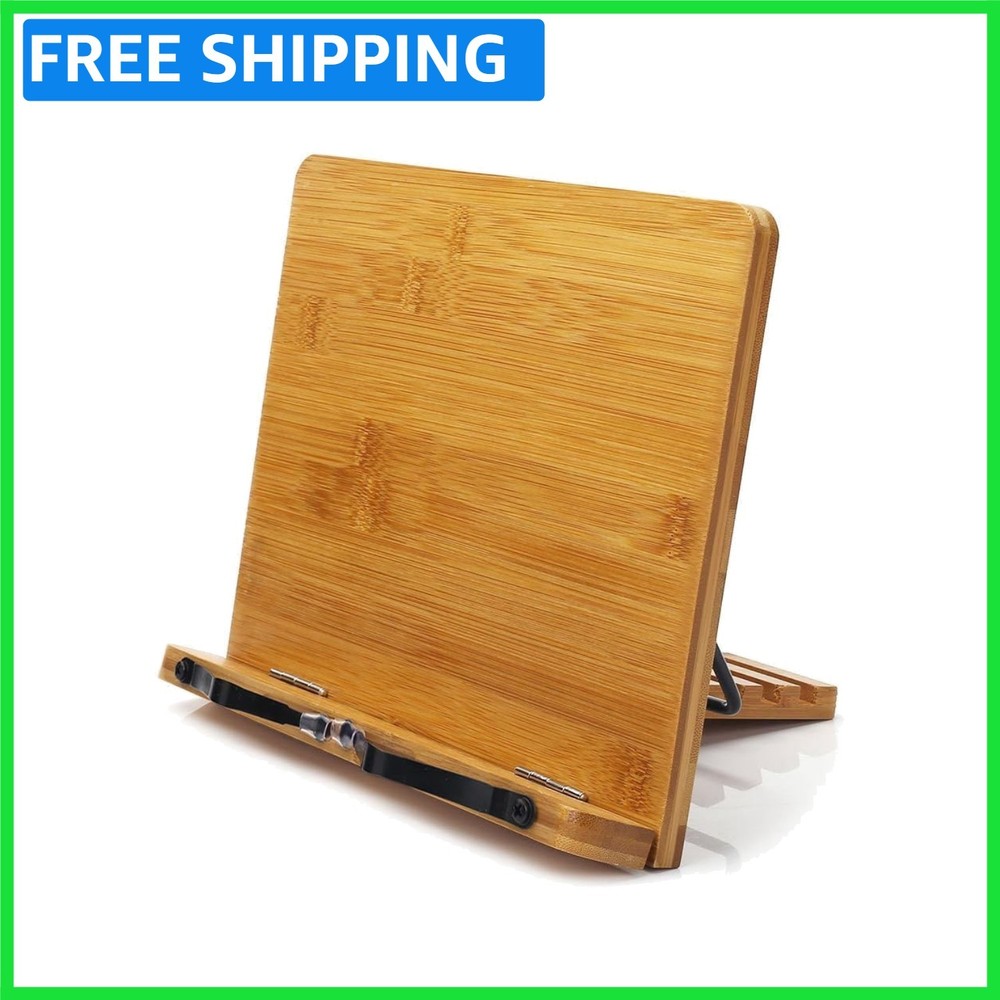 Adjustable Folding Bamboo Book Stand - Durable and Lightweight Reading Solution