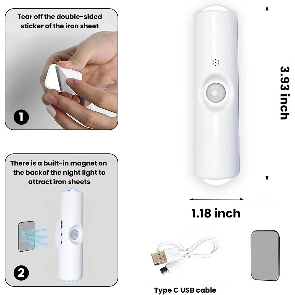 2x Rechargeable Smart LED Motion Sensor Ambient Light, Motion Sensor Night Light