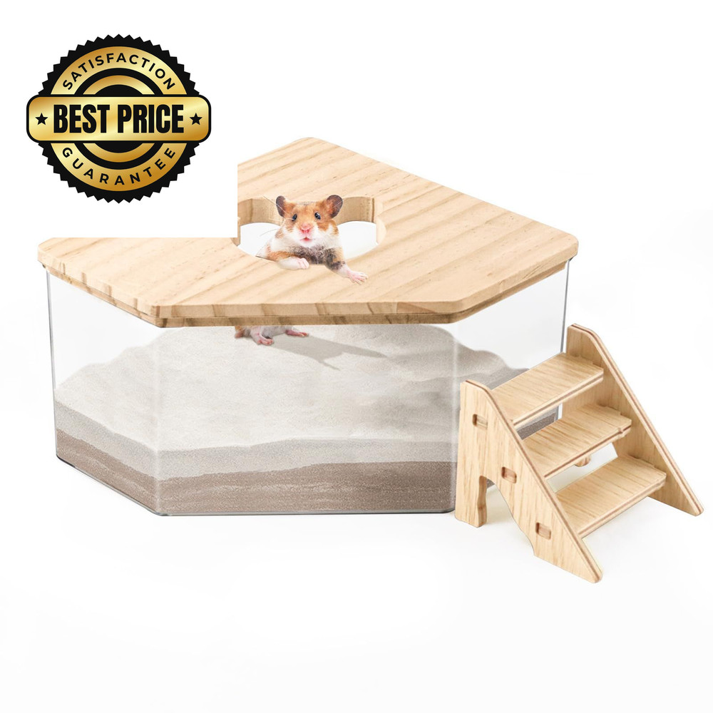 Quxddy Hamster Sand Bath Box Container, M, transparent color