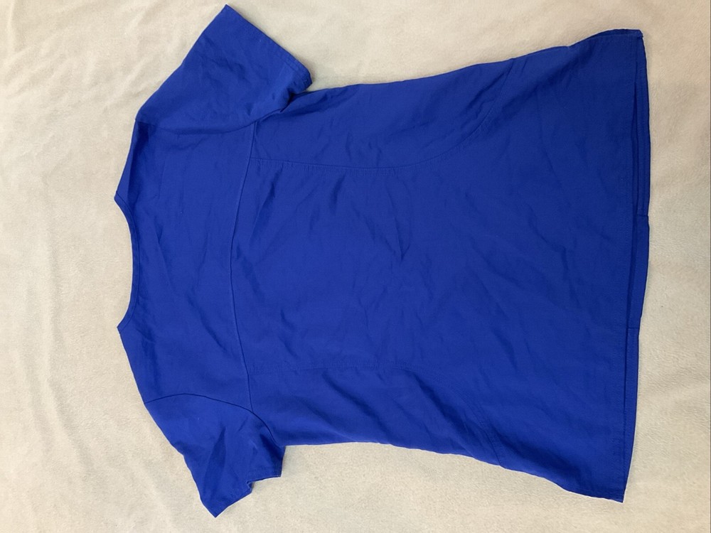 ScrubStar Small Womens Blue Solid Scrub Top