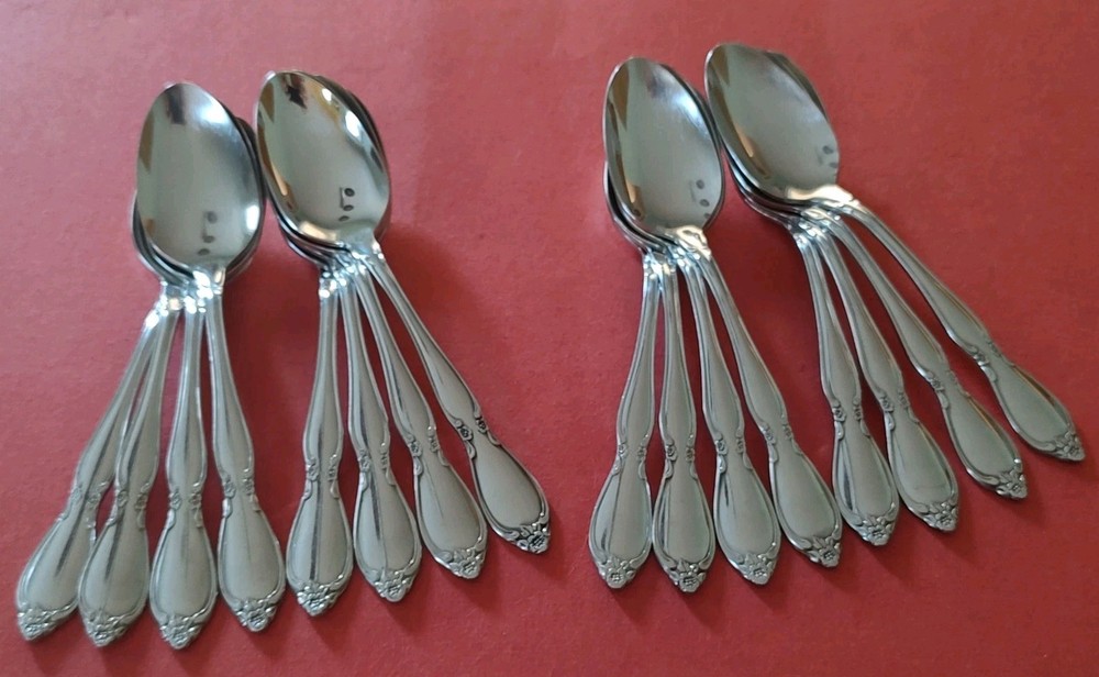 8 Community CHATELAINE Stainless TEASPOONS 6" Oneida FreeShip