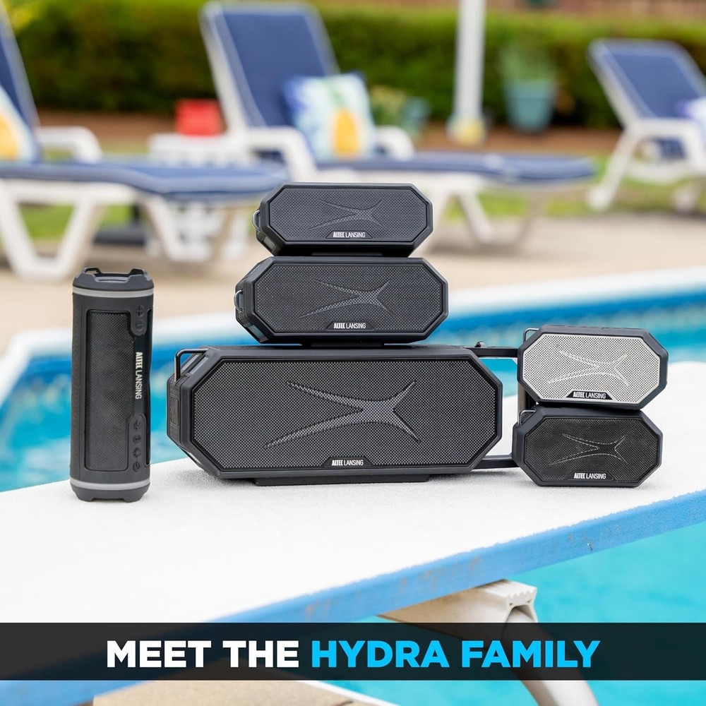 ALTEC Lansing hydramotion2.0 Waterproof Bluetooth Speaker/Aqua/White - New- [WN]