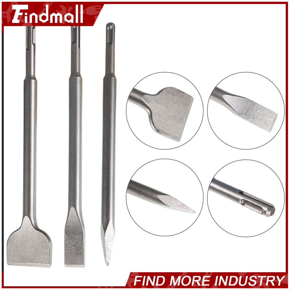 Findmall 6Pcs Concrete Drill Bit Set Rotary Hammer Bits Chisel With Point Chisel