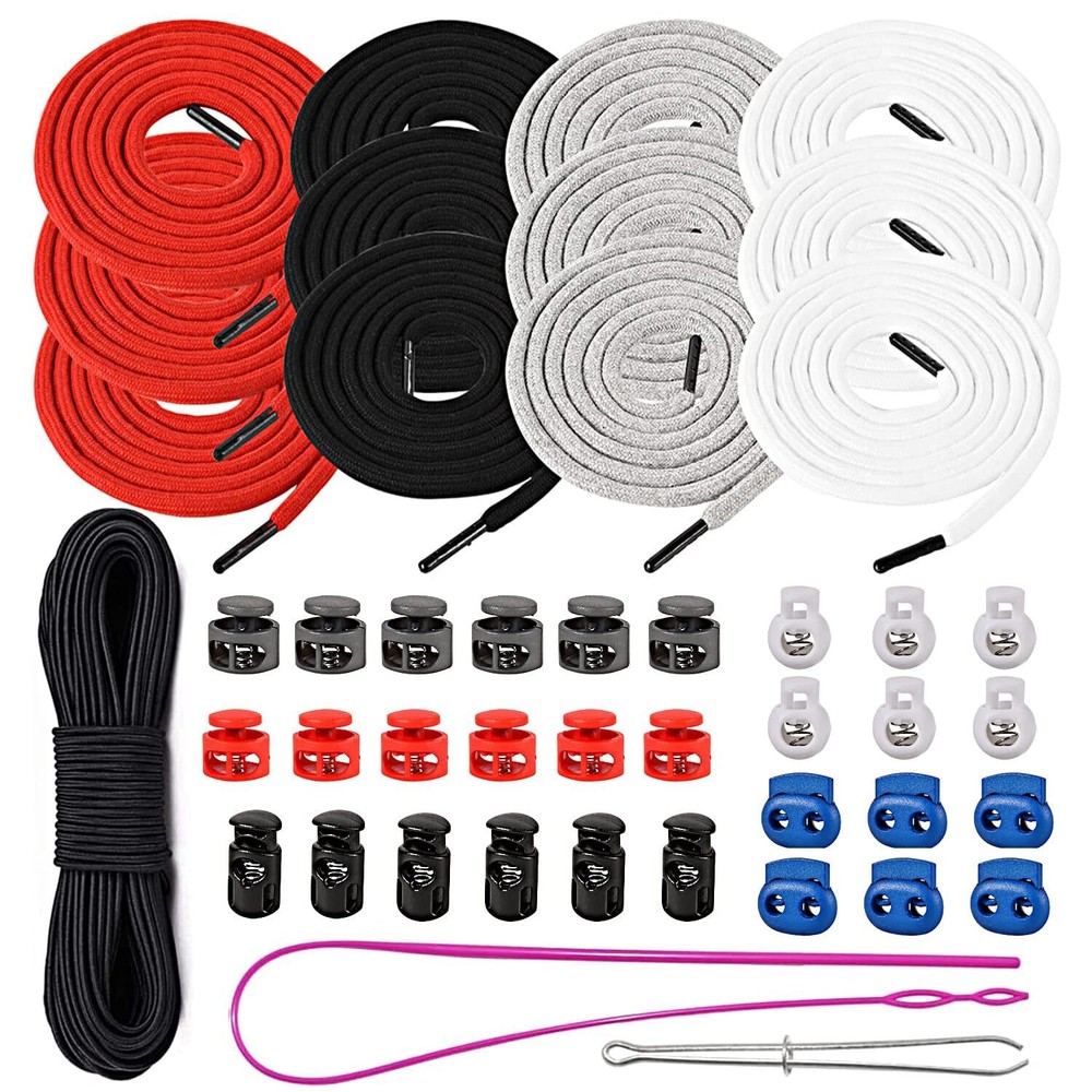 Drawstring Cord Replacement Set with Easy Threaders Cord Locks & Elastic Bungee