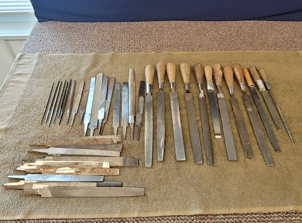 45 Half Round Flat Standard Smooth Wood Handle Metal File Set
