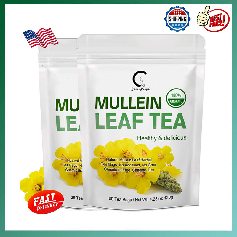 Mullein Leaf Tea for Lungs Cleanse & Immune Support, 100% Natural, Caffeine Free