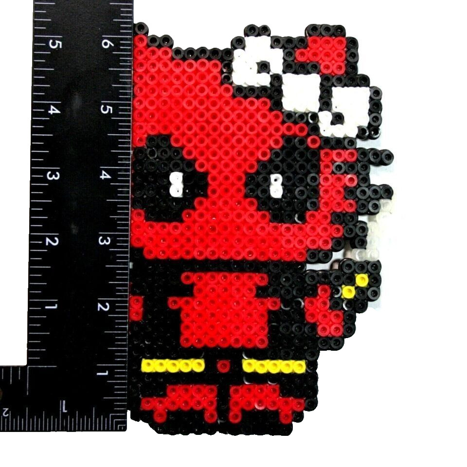 Hello Kitty, Deadpool Perler Bead Art Magnetic Custom Handmade