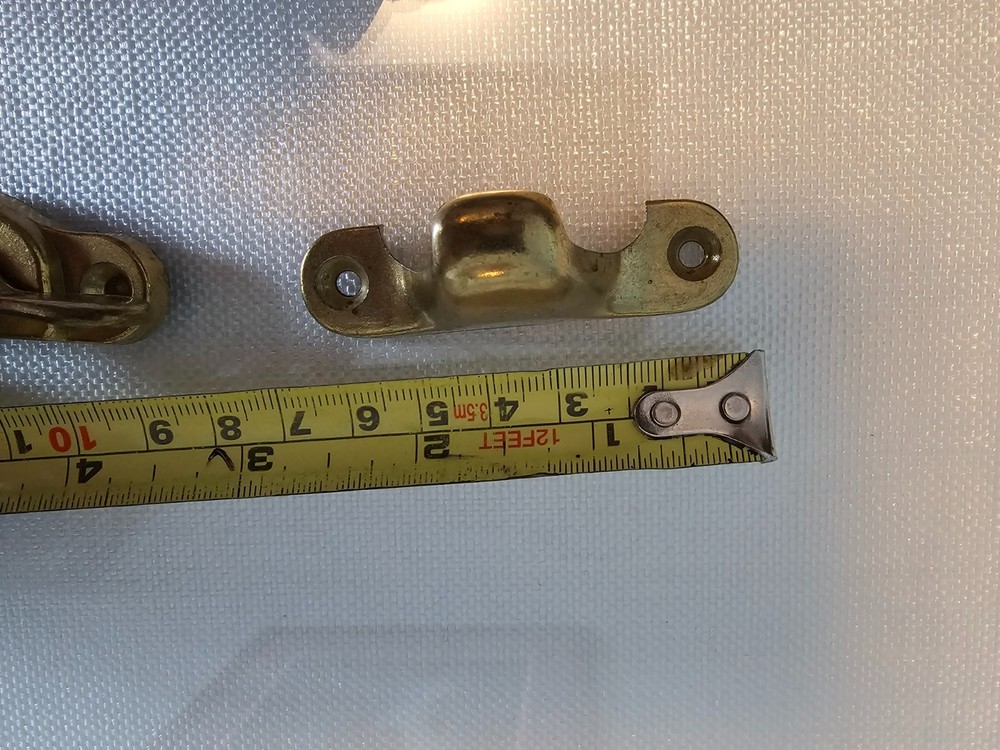 Vintage NOS 2 Piece Solid BRASS Flash Window Sash Lock Latch Hardware