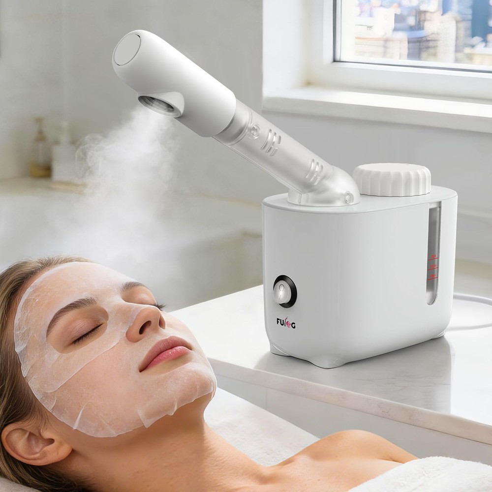 Facial Steamer Nano Ionic Face Steamer with 360° Rotating Arm, Esthetician Fa...