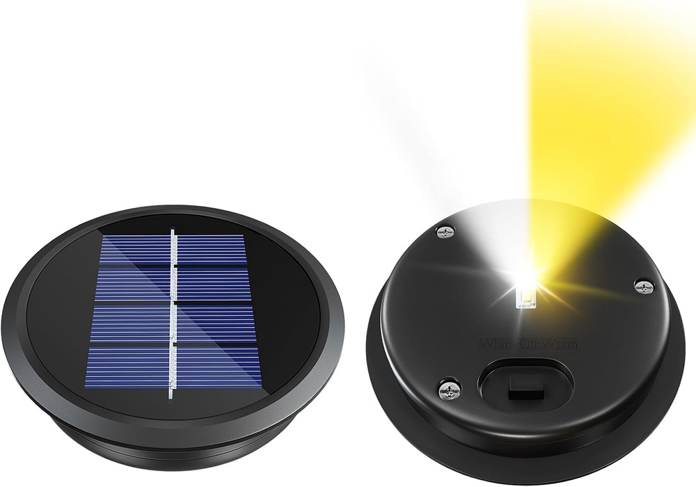 2 Pack Replacement Solar Light Parts, Waterproof Solar Light Replacement Top wit