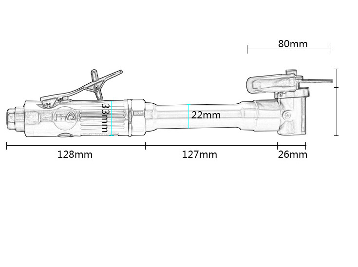 Pneumatic Cutting Machine 20000RPM 3" 75mm With Extra Long Handle Cut Machine
