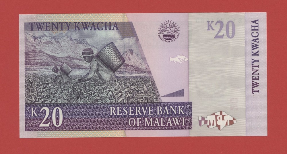 MALAWI 20 KWACHA 2007 PICK # 52c UNC.