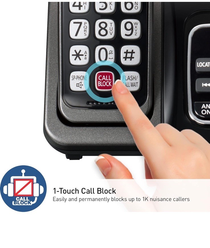☎️Panasonic Cordless Phone with Answering Machine, Advanced Call Block