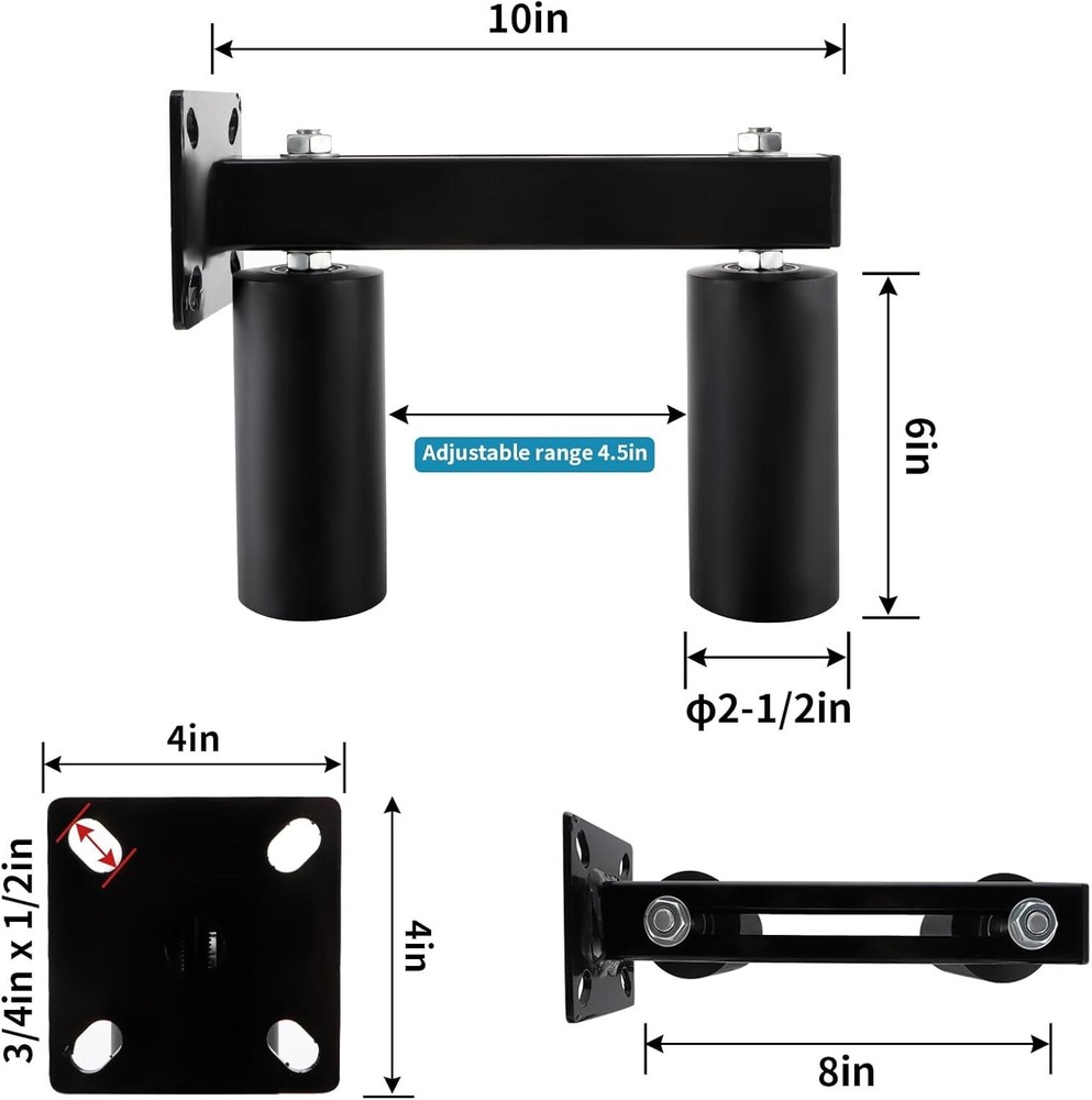 Slide Gate Guide Roller 6" UHMW Hard Nylon Adjustable Sliding Prevent Falling