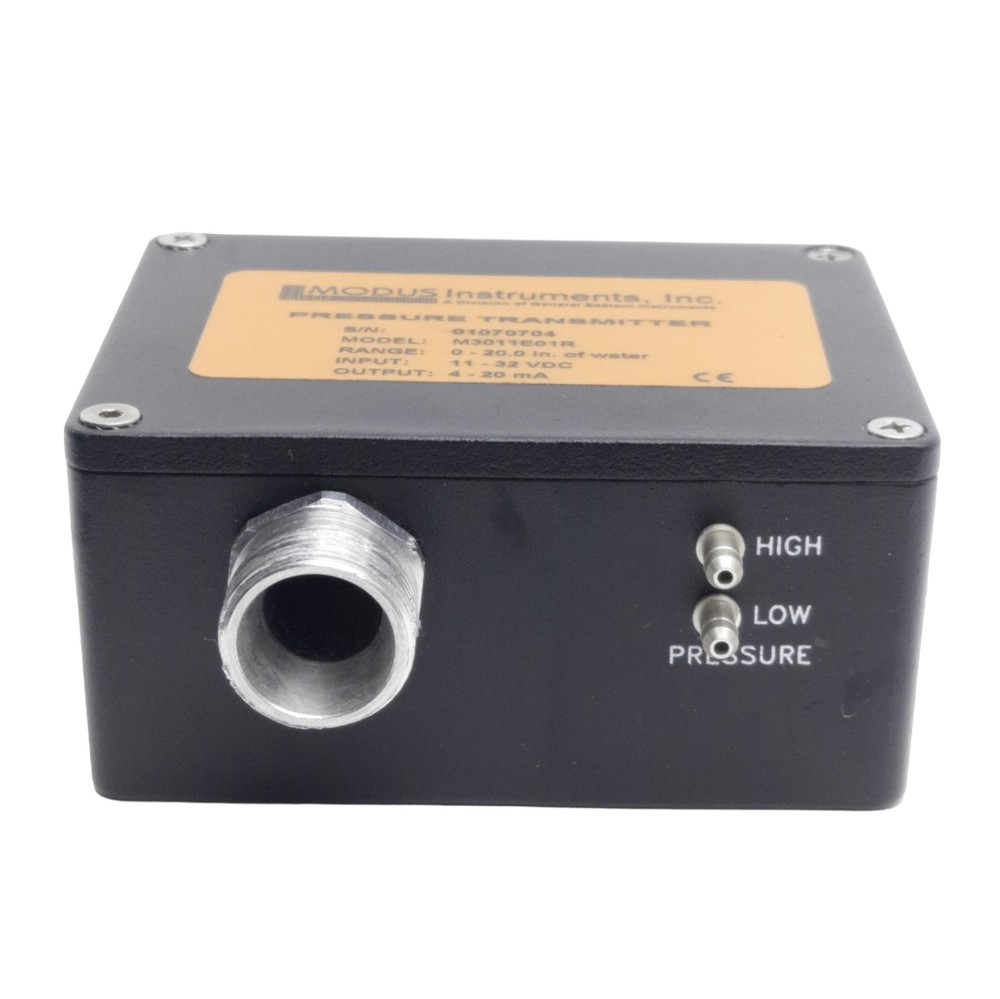 Modus Instruments M3011E01R Pressure Transmitter Range 0-20"wc, 11-32V, 4-20mA