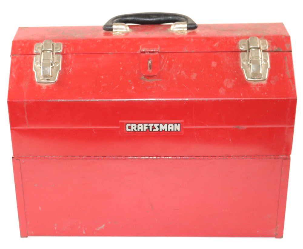 Craftsman Metal Tool Box Red with Handle, Lockable, Organizer Tray