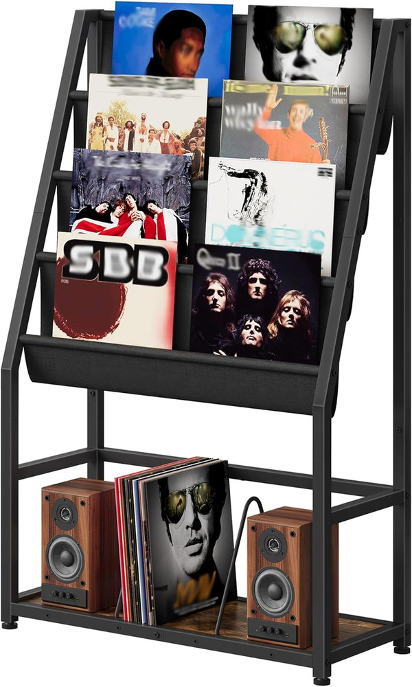5 Tier Vinyl Record Storage Stand 47.8 Record Player Rack Organizer Shelf