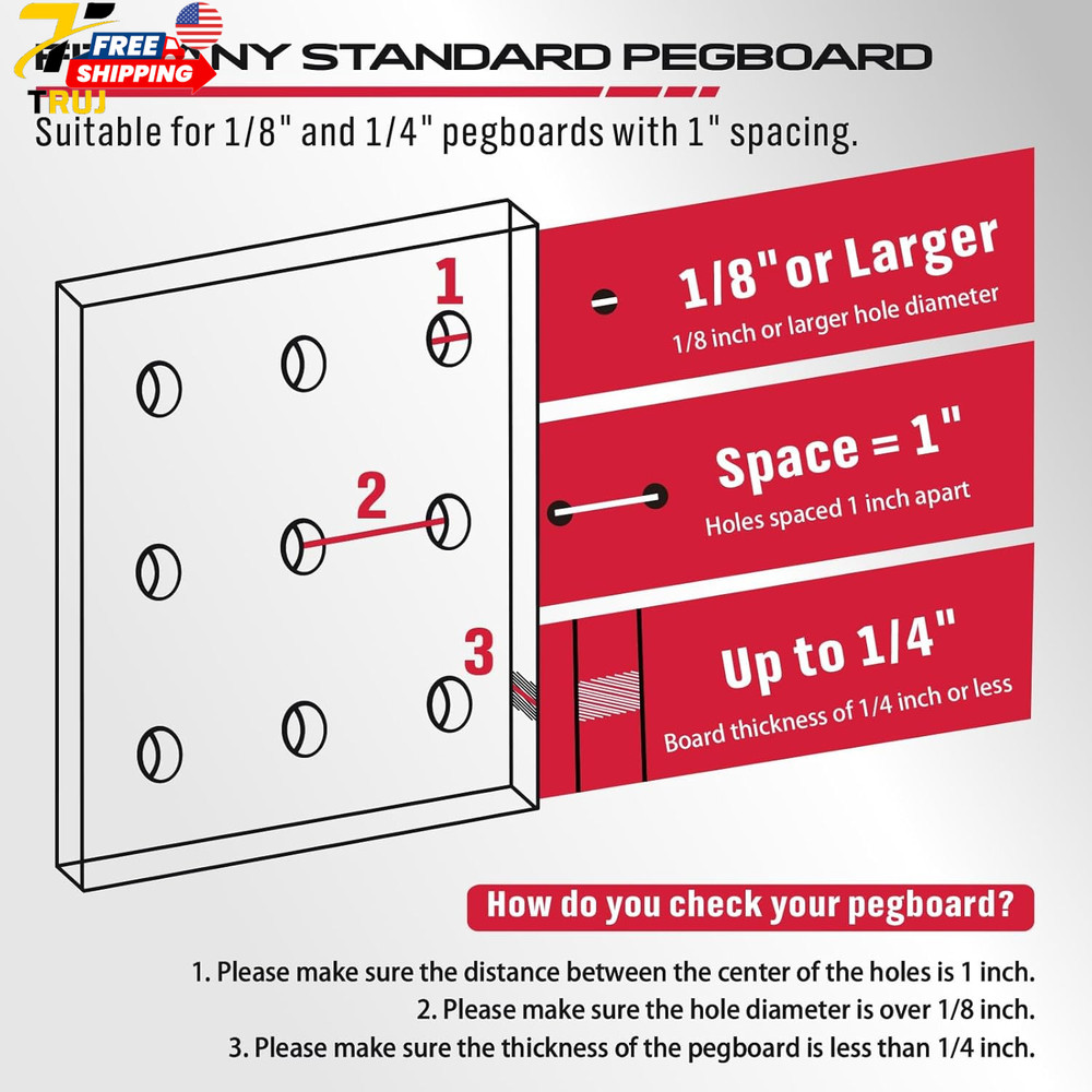 Pegboard Organizer Peg Board Hooks 300 Piece Hooks for Black Tool Organization
