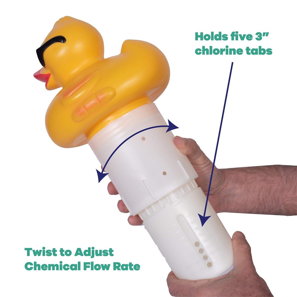 Solar Light-Up Derby Duck Pool Chlorine Dispenser – Medium Size Float