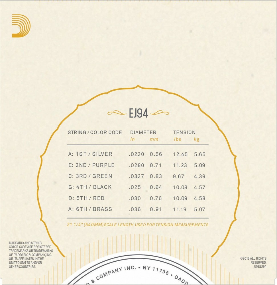 D'Addario EJ94 Requinto Guitar Strings 6 String Juegos De Cuerdas Requinto Nylon