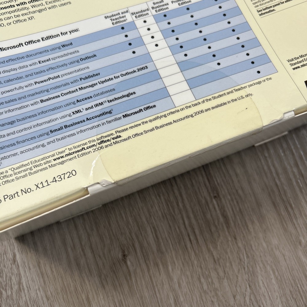 Microsoft Office 2003 Standard Edition w/ License Full Version SEALED RETAIL BOX