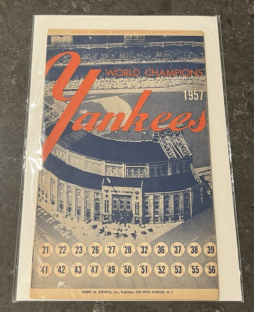 1957 New York Yankees Chicago White Sox Program MICKEY MANTLE MLB Excellent