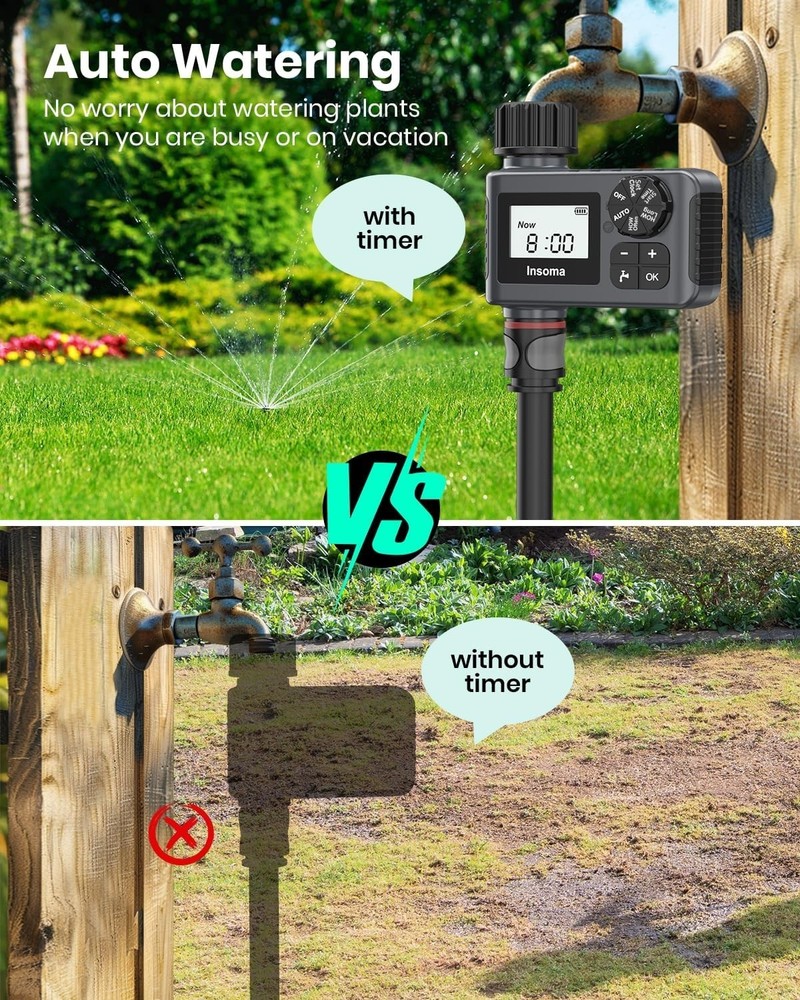 Programmable Garden Hose Timer 1 Outlet LCD Automatic Watering Irrigation System