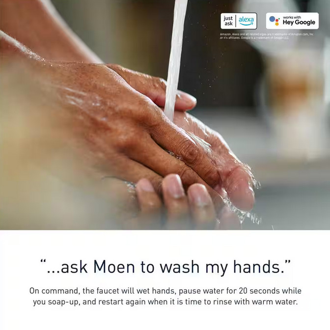 MOEN Brantford Single-Handle Smart Touchless Pull Down Sprayer Kitchen Faucet w-