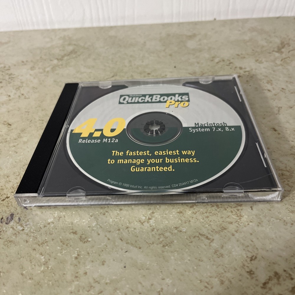 QuickBooks Pro 4.0 Software CD Macintosh System 7.x, 8.x 1999
