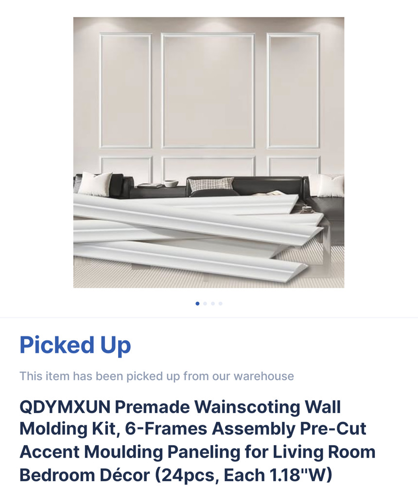 QDYMXUN Premade Wainscoting Wall Molding Kit, 6-Frames Assembly Pre-cut