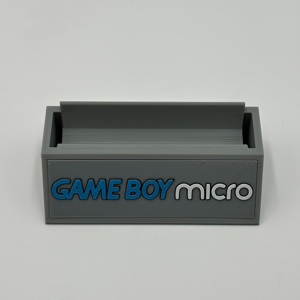 Game Boy Micro Console Display Stand Dock Holder Gray 3D Printed GB Micro Mount